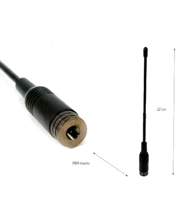 ANTENA SRH 701S. PARA WALKIES BIBANDA144 / 430 MHz. SMA MACHO Y MUY FLEXIBLE