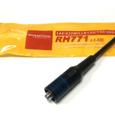 ANTENA DIAMOND EQ  SRH 771S  O RH-771S PARA WALKIES BIBANDA144 / 430 MHz. SMA MACHO Y MUY FLEXIBLE JS  TTI