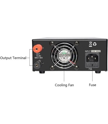 FUENTE DE ALIMENTACION CONMUTADA DWC30WIN PS30SWIV, PANTALLA DE CRISTAL LIQUIDO, 30A, 13,8 V, SALIDA AJUSTABLE 7,5 V-15,8 V