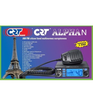 CRT ALPHA N NUEVA MULTIFUNCIÓN AM/FM DE 40 CANALES CB12-24 V